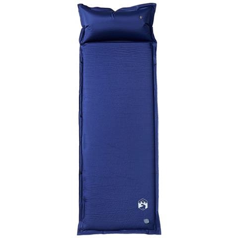Materasso Campeggio Autogonfiabile Cuscini 1 Persona Blu Marino - Foto 2