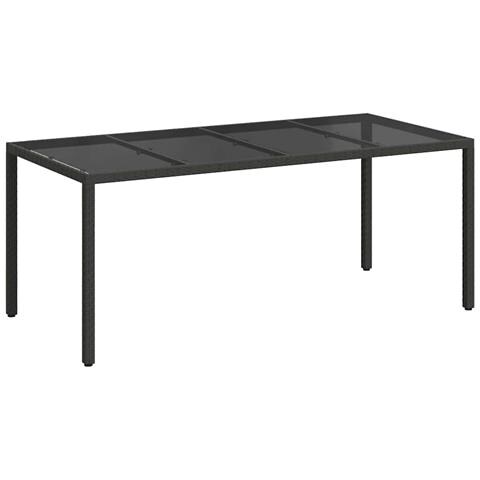 Tavolo da Pranzo da Giardino Nero 190x90x75 cm Polyrattan - Foto 1