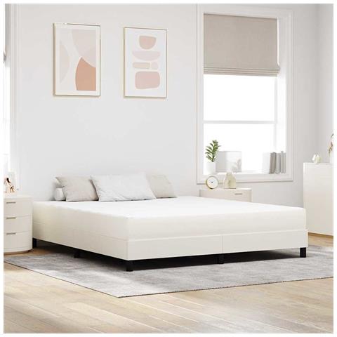 Materasso a molle indipendenti Crema 180x200x20 cm Medio Rigido Tessuto - Foto 2