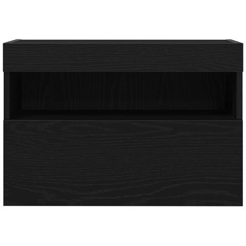 Mobile TV  con luci LED Rovere Nero 60x30x40 cm - Foto 2