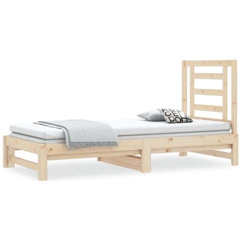 Dormeuse Estraibile 2x(90x190) cm Legno Massello di Pino - Foto 1