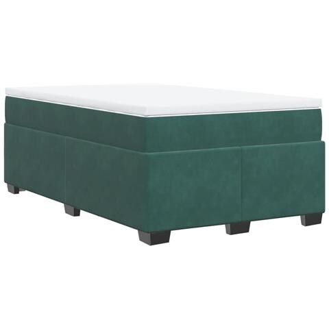 Giroletto a Molle con Materasso Verde Scuro 120x190 cm Velluto - Foto 9