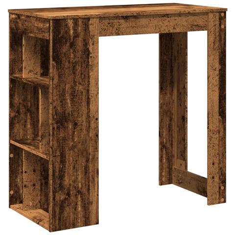 Tavolo Bar con Rastrelliera Antico 102x50x103,5 cm Multistrato - Foto 1