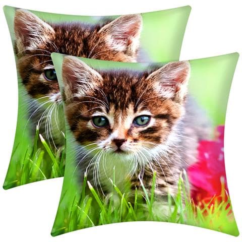 Set Di 2 Copricuscini 40x40 Cm Con Motivo A Gattini Da Giardino - Foto 5