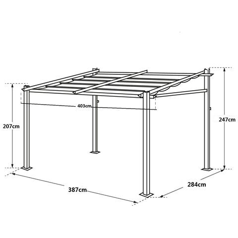 Pergola A Parete 3 × 4 M Fréjus Beige - Struttura In Alluminio - Foto 2