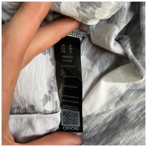 Asos Abito Al Ginocchio Comodo Elegante Senza Maniche Bianco E Nero Taglia 34 - Foto 5