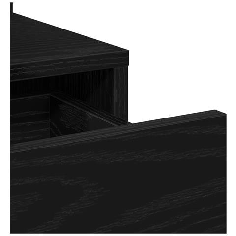 Tavolo da toeletta con specchio e luci LED in rovere nero - Foto 9