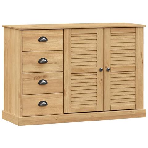 Credenza con Cassetti VIGO 113x40x75 cm Legno Massello di Pino - Foto 1