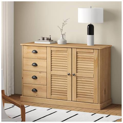 Credenza con Cassetti VIGO 113x40x75 cm Legno Massello di Pino - Foto 2