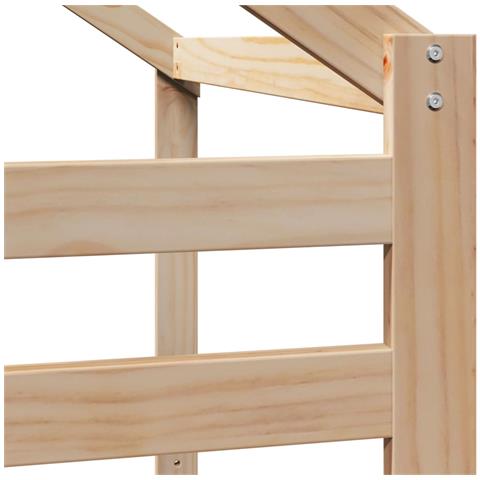 Letto a Soppalco con Tetto 80x200 cm in Legno di Pino - Foto 9