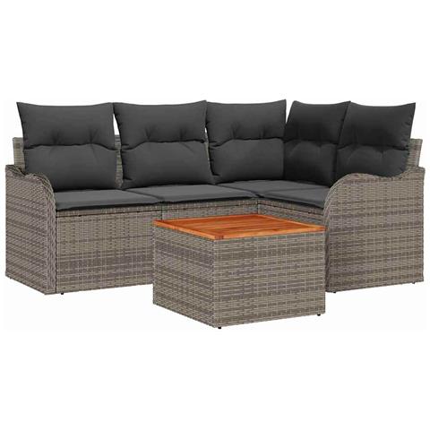 Set Divano da Giardino 5 pcs Grigio - Foto 1