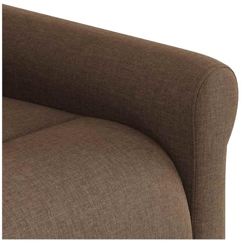 Poltrona Massaggiante Reclinabile Marrone in Tessuto - Foto 9