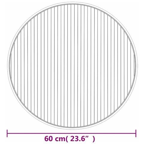 Tappeto Rotondo Naturale Chiaro 60 cm in Bambù - Foto 8