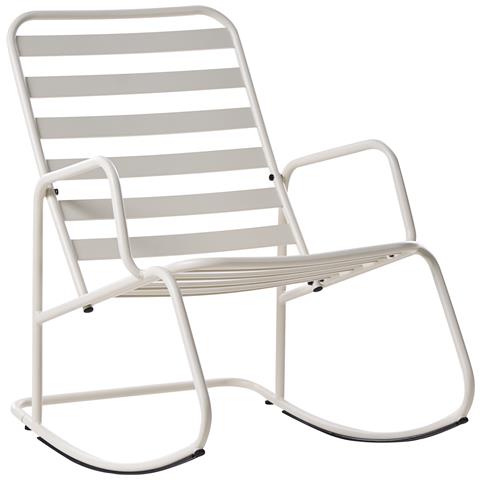 Sedia A Dondolo Da Giardino Turi Metallo Bianco Sporco - Foto 2