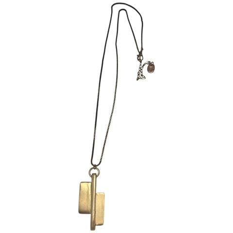 Collana Lunga Xxl Con Doppia Ascia In Ottone Placcato Oro - Foto 1