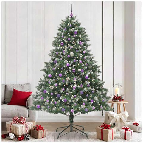 Albero di Natale artificiale con 300 LED Verde 240 cm - Foto 2