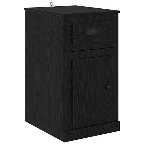 Mobile laterale Rovere Nero 40 x 50 x 75 cm Legno multistrato - Foto 1