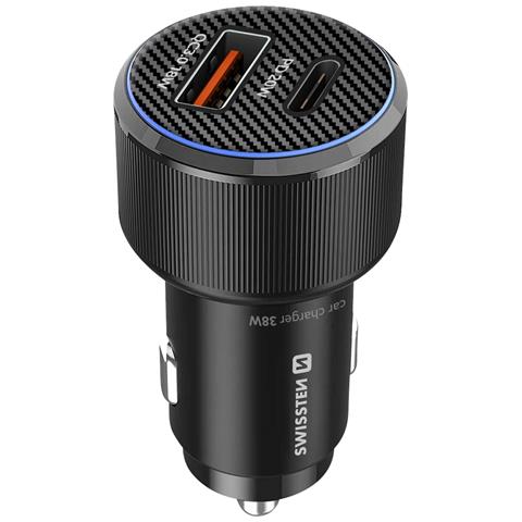 Caricatore Per Auto A Ricarica Rapida 38w Usb-c Power Delivery E Usb 3.0, Nero - Foto 1