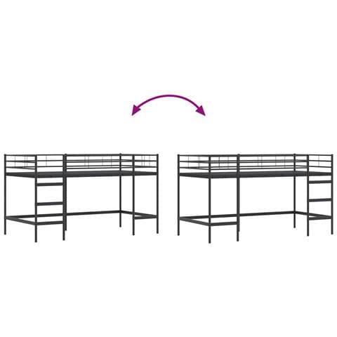Struttura del letto loft per bambini Nero 99,5 x 200 cm Acciaio - Foto 9