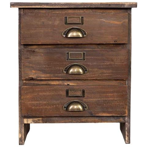 Comodino In Legno 3 Cassetti 40x31x46,5h Cm - Foto 2