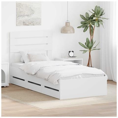 Struttura del letto Bianco 75 x 190 cm Legno Ingegnerizzato - Foto 2