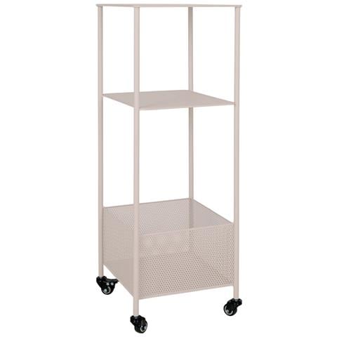 Carrello Portaoggetti Torres In Acciaio Sabbia 3 Ripiani 35x35x100 Cm - Foto 1