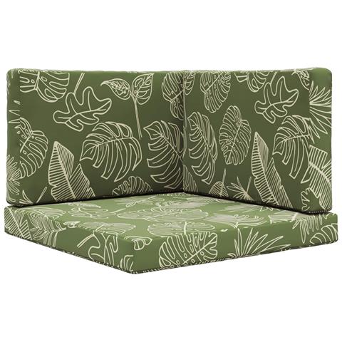 Cuscino per divano da esterno 3 pcs Design a foglia Poliestere - Foto 1