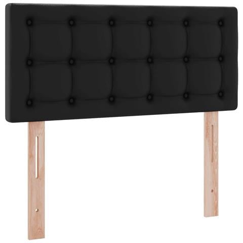 Letto con contenitore e materasso con testiera Nero 90 x 200 cm - Foto 9
