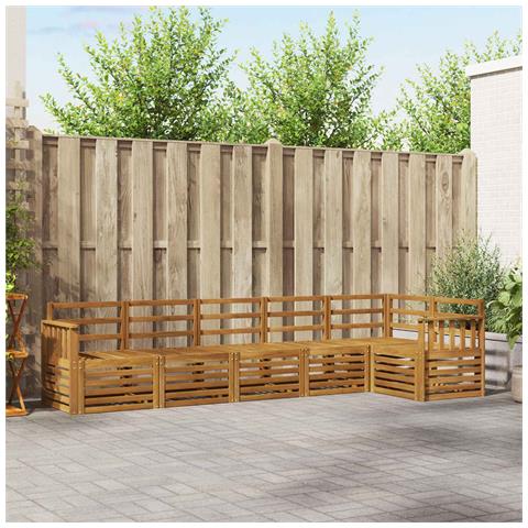 Set divani 6 pcs Naturale Legno di Acacia Massello - Foto 2