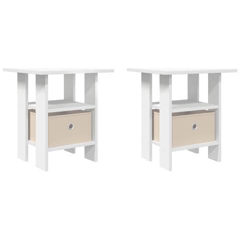 Comodino 2 pcs Bianco 41 x 40 x 45 cm Legno multistrato - Foto 1