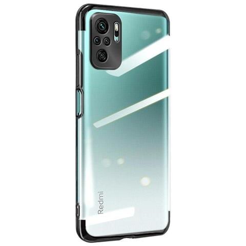 Custodia In Tpu Gel Con Cornice Galvanica Trasparente, Per Xiaomi Redmi Note 10 5g / Poco M3 Pro, Nera. - Foto 2
