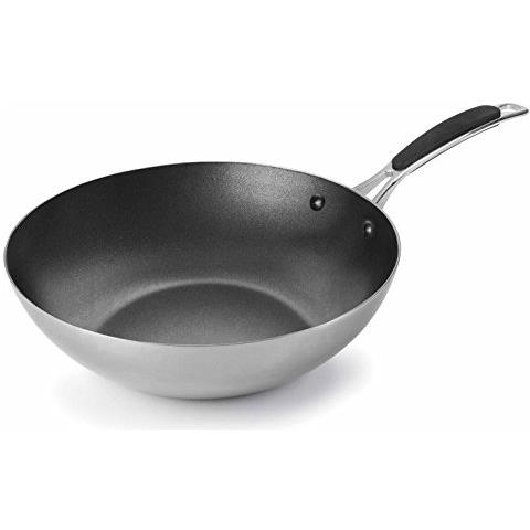 53829 - Wok antiaderente Trimetal, 28 cm, acciaio inox 18/10, grigio - Foto 1
