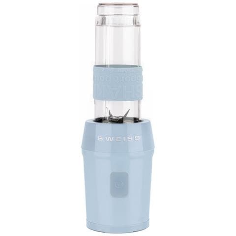 Mini Frullatore Per Smoothie, 2 Borracce Da 570 Ml Con Coperchi Da Viaggio, Portatile, 4 Lame In Acciaio Inossidabile, 300 W, Lavabile In Lavastoviglie, Blu - Foto 5