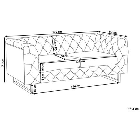 Divano A 2 Posti In Tessuto Grigio Chiaro Vissland - Foto 21