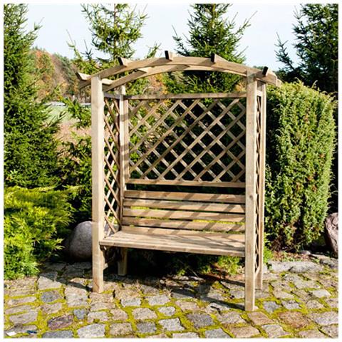 Pergola Ad Arco Con Panca Da Giardino In Legno Di Pino Impregnato In Autoclavex190h - Foto 3