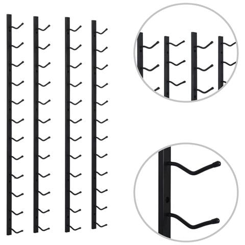 Portavini da Parete per 12 Bottiglie 2 pz Nero in Ferro - Foto 2