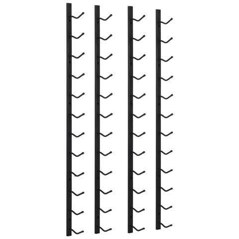 Portavini da Parete per 12 Bottiglie 2 pz Nero in Ferro - Foto 1