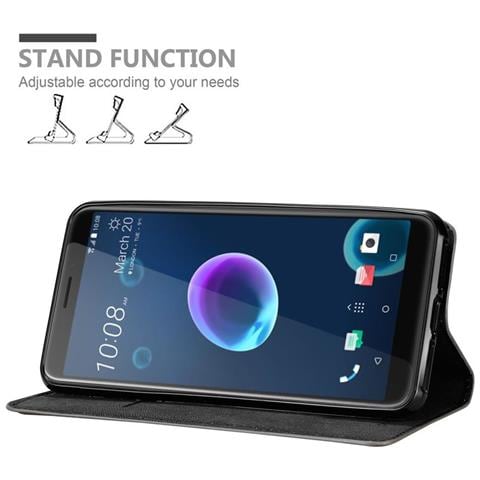 Custodia Compatibile Con Htc Desire 12 In Bruno Caffè - Coperchio Protettiva Con Chiusura Magnetica, Funzione Stand E Tasca Per Le Carte - Foto 5