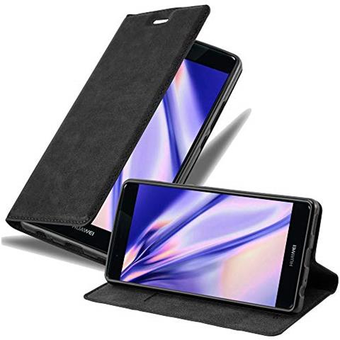 Custodia Compatibile Con Huawei P9 Plus In Nero Di Notte - Coperchio Protettiva Con Chiusura Magnetica, Funzione Stand E Tasca Per Le Carte - Foto 1