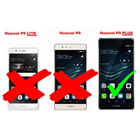 Custodia Compatibile Con Huawei P9 Plus In Nero Di Notte - Coperchio Protettiva Con Chiusura Magnetica, Funzione Stand E Tasca Per Le Carte - Foto 2