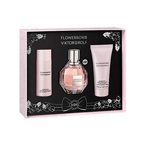 Viktor Rolf Flowerbomb Insieme 50 Ml Eau De Parfum 50 Ml Gel Doccia 40 Ml Crema Corpo - Foto 1