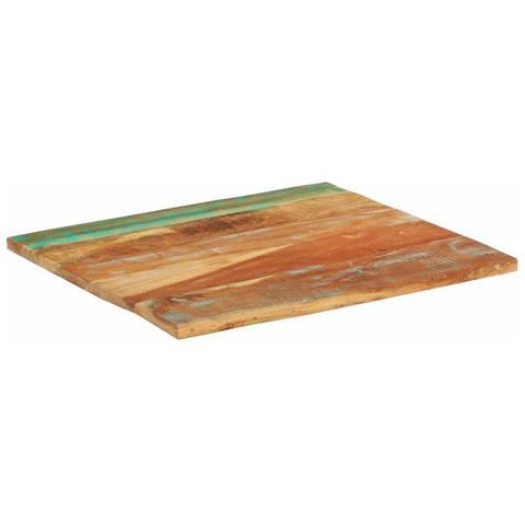 Piano Tavolo Rettangolare 70x80 Cm 25-27 Mm Legno Di Recupero - Foto 2