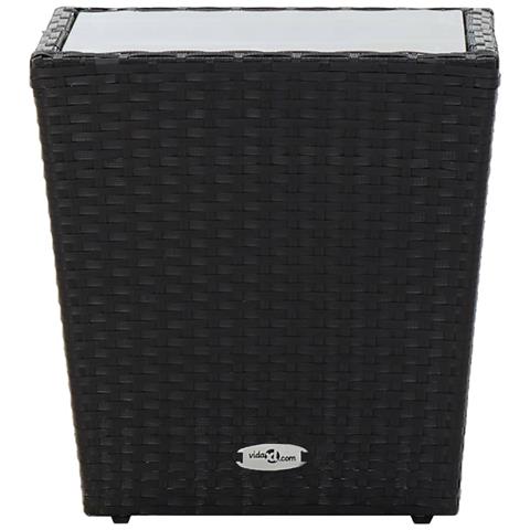 Set Da Bistrot Per Giardino 3 Pz In Polyrattan E Vetro Nero - Foto 10