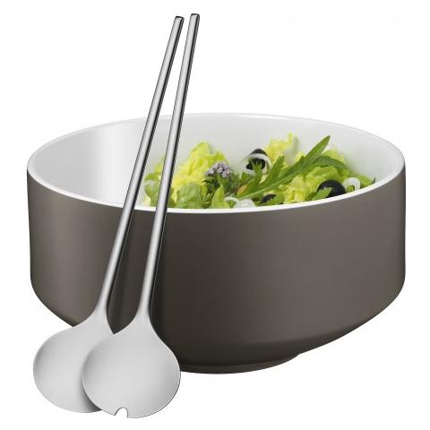 Salatschale 3-teilig lava grey satin Moto, Serving, Rotondo, Grigio, Porcellana, Moto - Foto 1