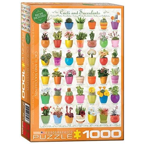 Puzzle Con Cactus E Piante Grasse (1000 Pezzi) - Foto 1