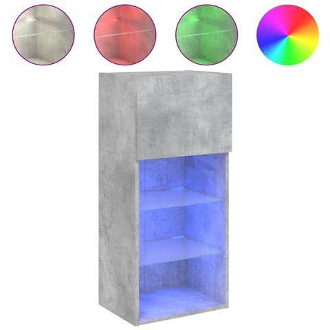 Mobile Tv Con Luci Led Grigio Cemento 40,5x30x90 Cm - Foto 2