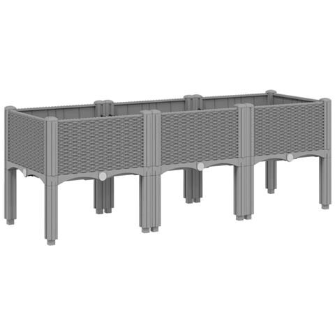 Fioriera Da Giardino Con Gambe Grigio Chiaro 120x40x42 Cm In Pp - Foto 2
