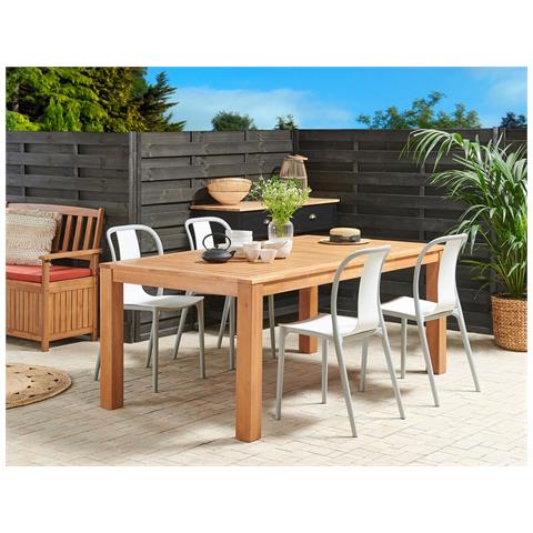 Set Di 4 Sedie In Plastica Bianco E Grigio Spezia - Foto 1