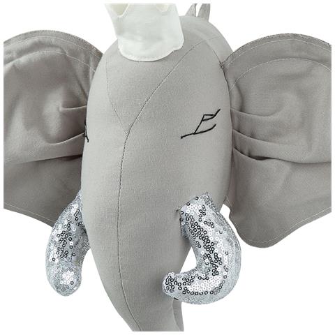 Decorazione Da Parete Cotone Grigio Argento E Bianco Sporco 39 X 33 Cm Tantor - Foto 6