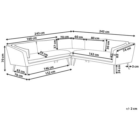 Salotto Da Giardino Modulare 5 Posti Beige Loretello - Foto 2